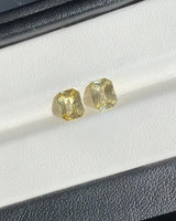 2.32 ctw Yellow Radiant Cut Pair Ceylon Sapphire Unheated Gems