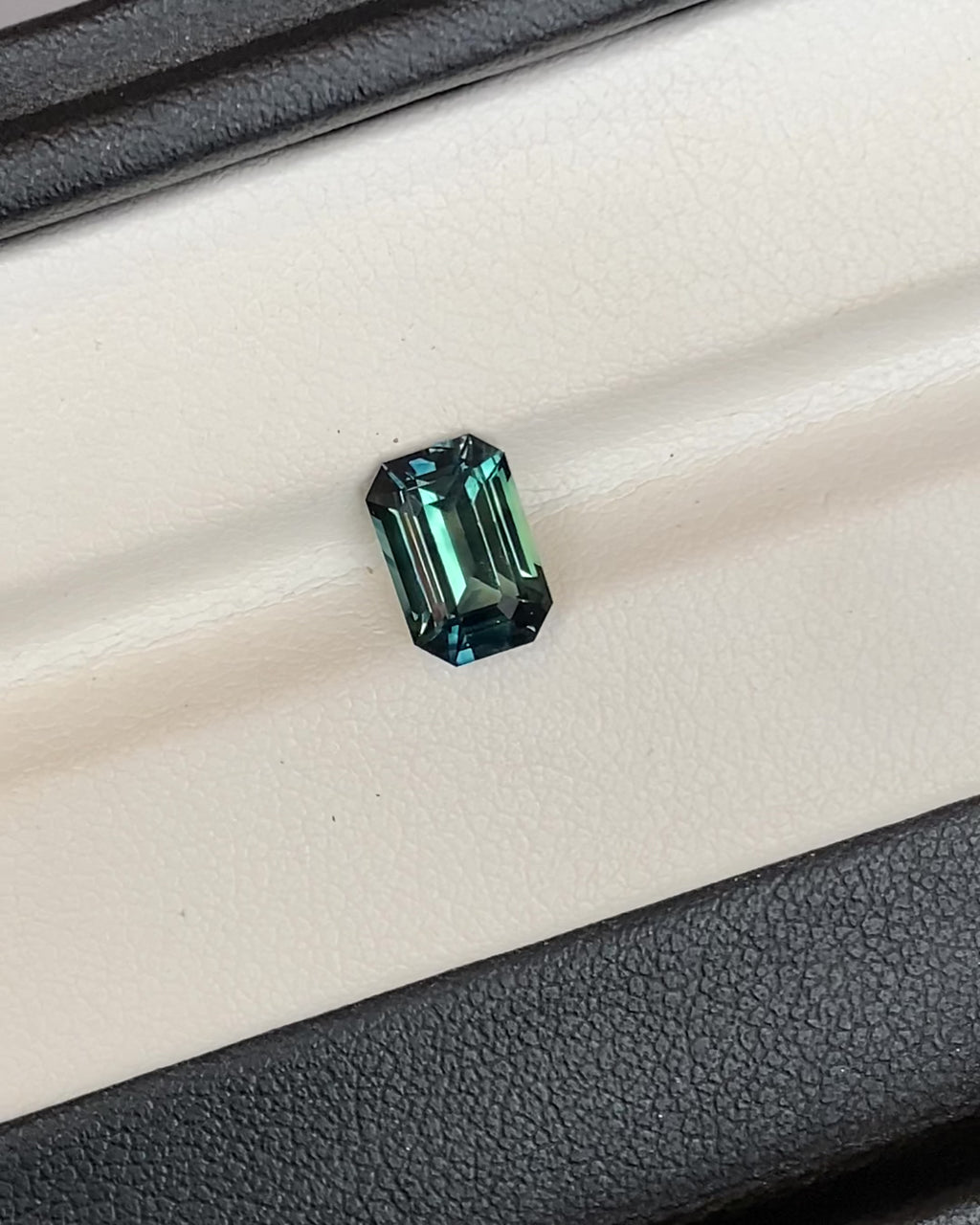2.04 ct Bluish Green Emerald Cut Madagascar Sapphire Unheated Gemstone