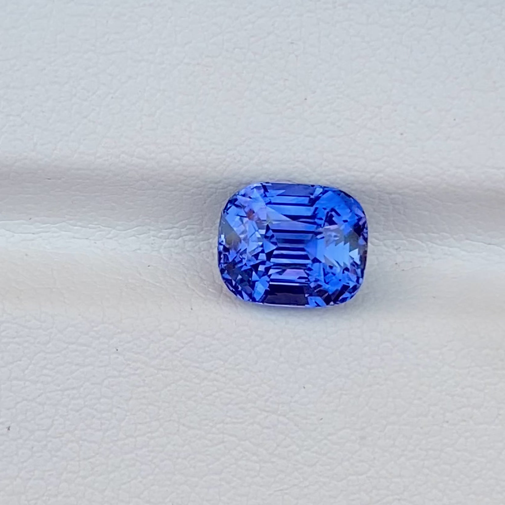 perfectly cut blue cushion sapphire
