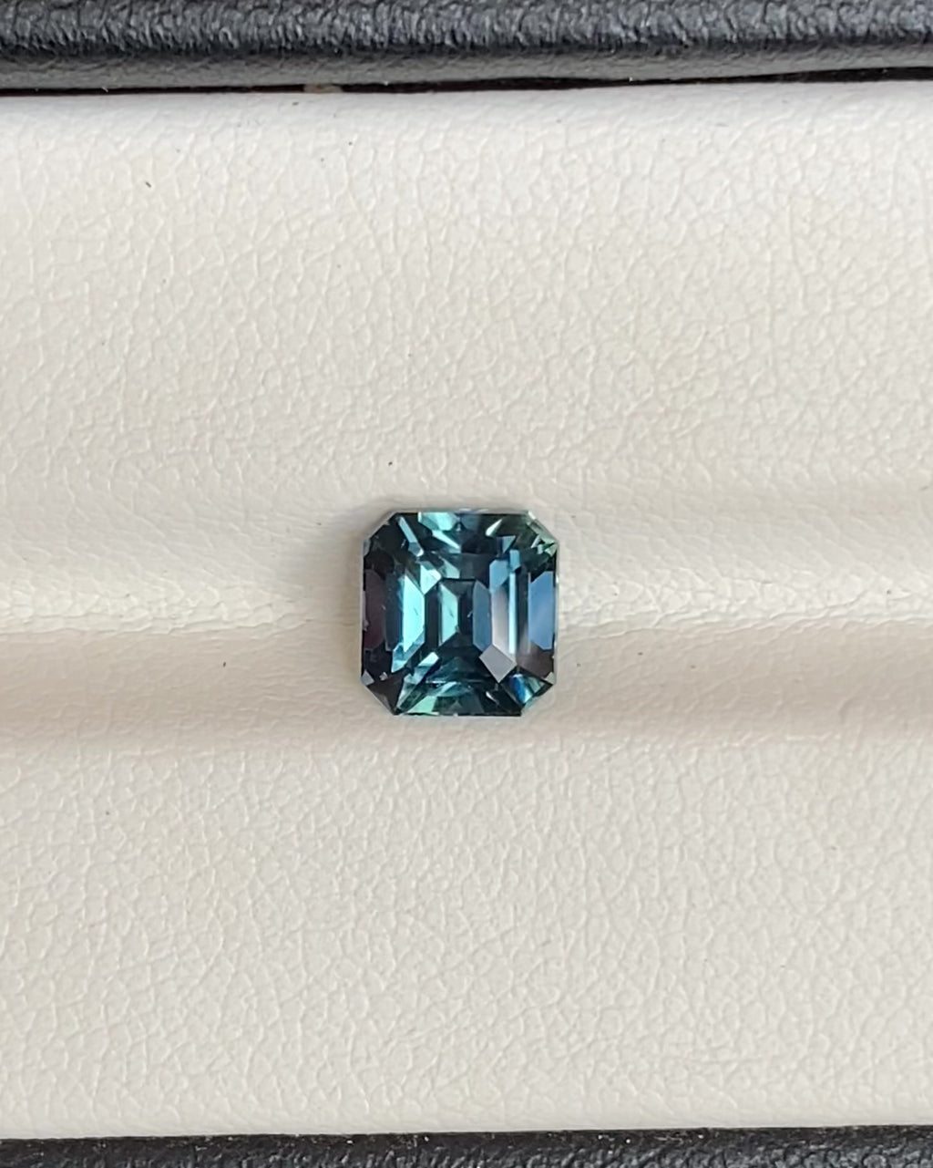 Bluish Green Square Emerald Cut Madagascar Sapphire Unheated Gem