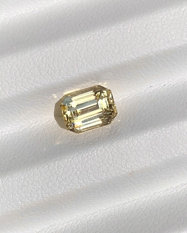 2.52 ct Canary Yellow Sapphire Emerald Cut Natural Unheated