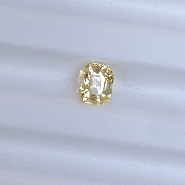 3.61 ct Yellow Sapphire Emerald Cut Unheated GIA Certified