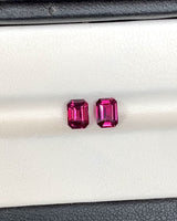 1.24 ctw Emerald Cut Ruby Pair Unheated GIA Gem