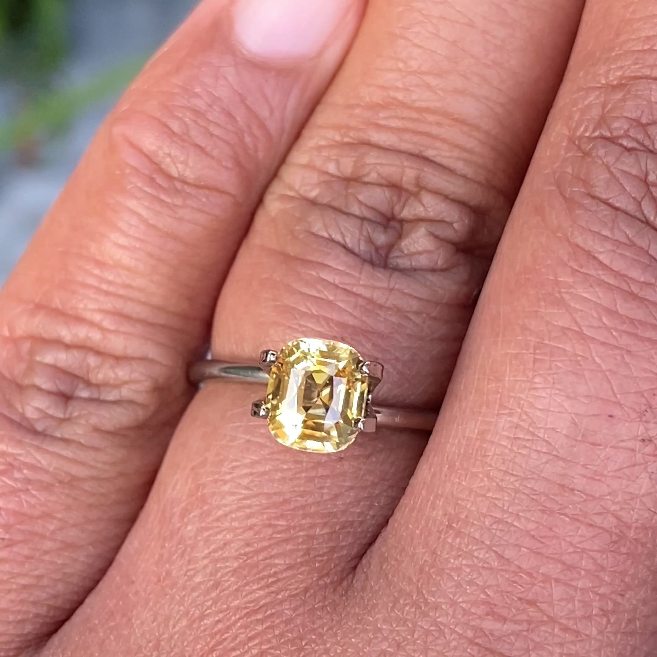 1.88 ct Peach Yellow Sapphire Cushion Shape Natural Heated