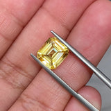 4.08 ct Emerald Cut Vivid Yellow Sapphire Natural Unheated GIA Certified