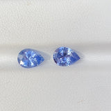 1.65 ctw Light Blue Sapphire Pear Pair Natural Heated Ceylon