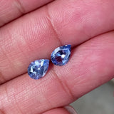 1.65 ctw Light Blue Sapphire Pear Pair Natural Heated Ceylon