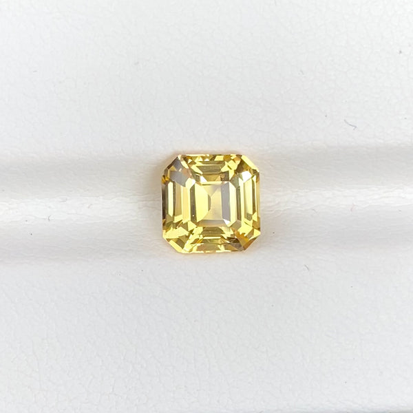 2.56 ct Vivid Canary Yellow Sapphire Square Cut Natural Unheated