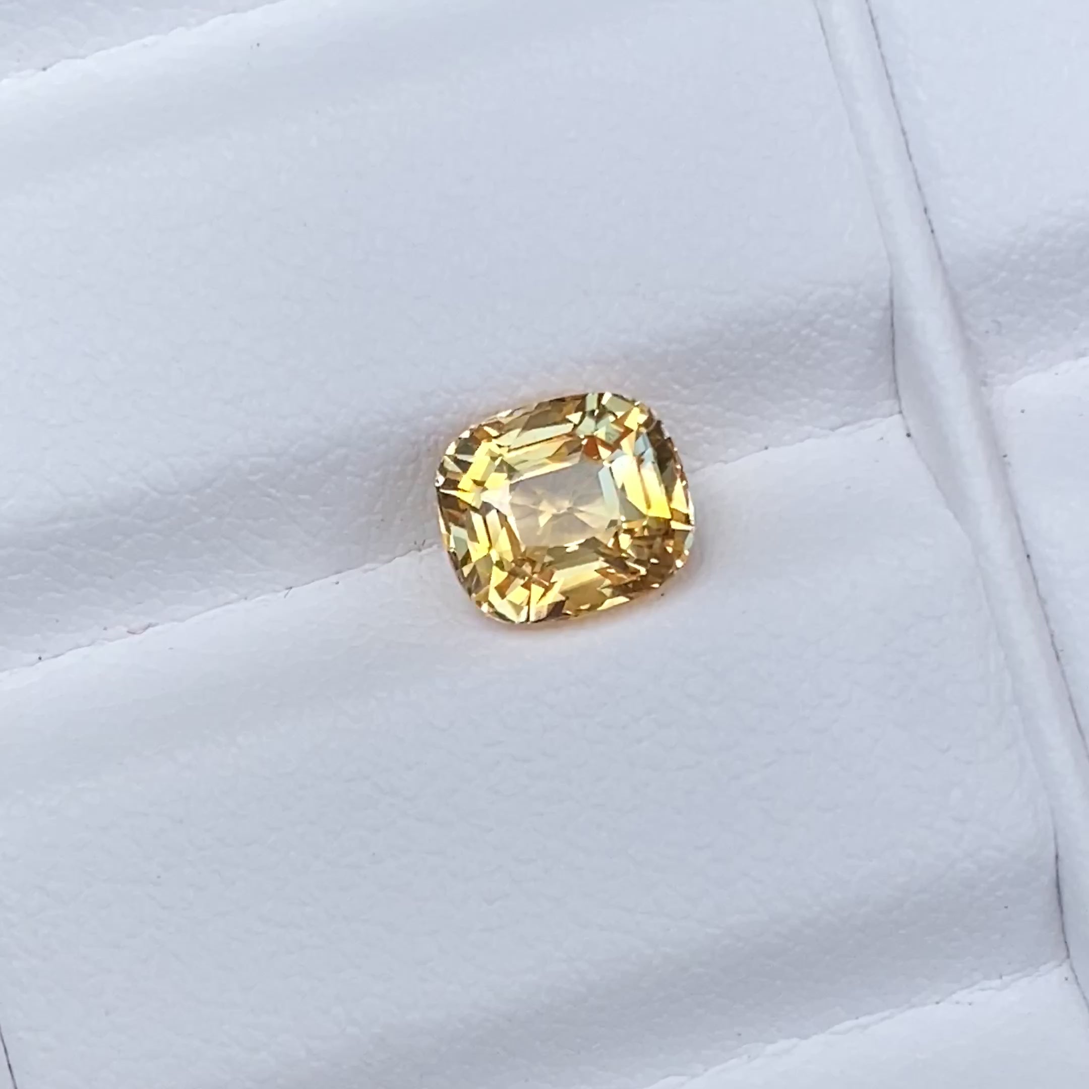 1.88 ct Peach Yellow Sapphire Cushion Shape Natural Heated