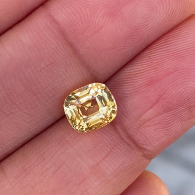 1.88 ct Peach Yellow Sapphire Cushion Shape Natural Heated