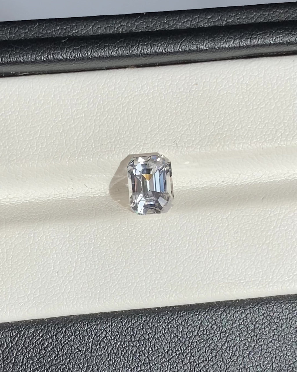 2.56 ct Colourless Emerald Cut Ceylon Sapphire Heated Gemstone