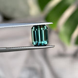 3.02 ct Teal Sapphire Emerald Cut Natural Unheated