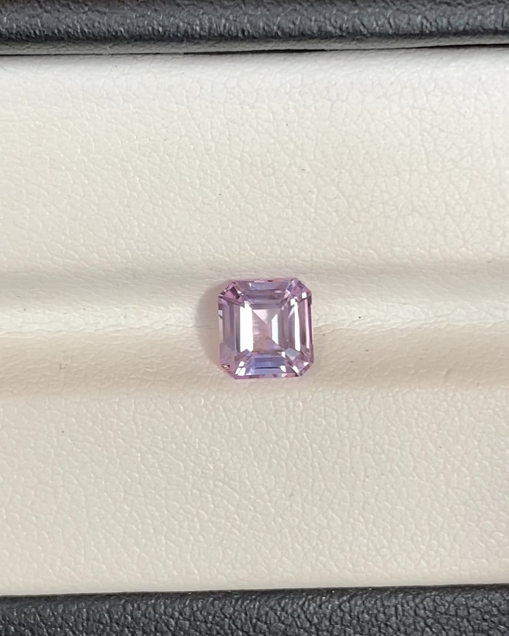 1.28 ct Light Violetish Pink Square Emerald Cut Ceylon Sapphire Heated Gemstone