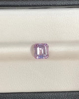1.28 ct Light Violetish Pink Square Emerald Cut Ceylon Sapphire Heated Gemstone