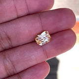 3.75 ct Sunset Peach Sapphire Radiant Cut Natural Heated Sri Lanka