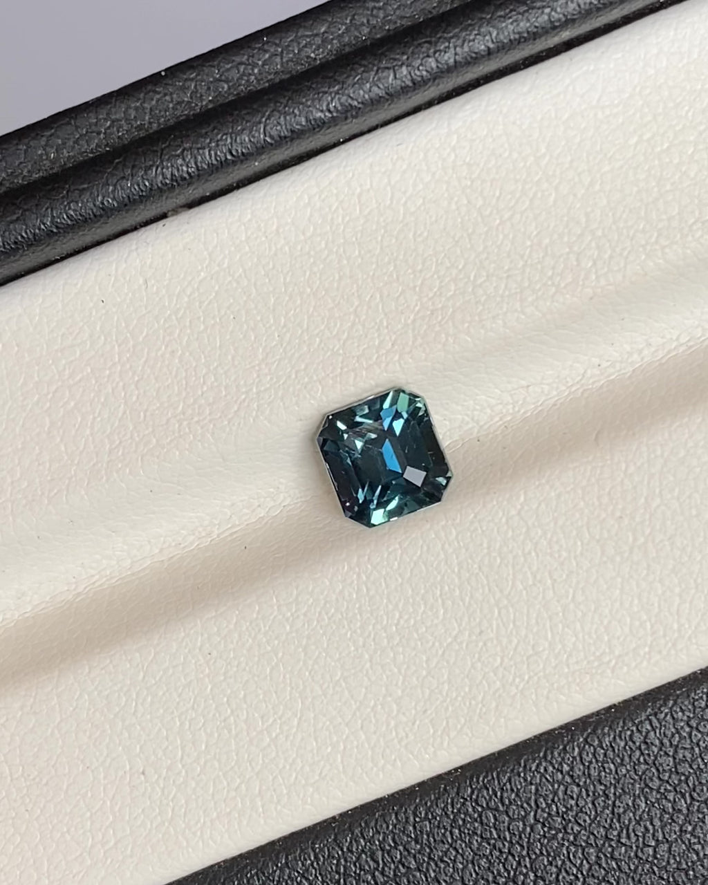 Bluish Green Square Emerald Cut Madagascar Sapphire Unheated Gem