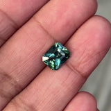 3.15 ct Teal Sapphire Radiant Cut Heated GIA Certified