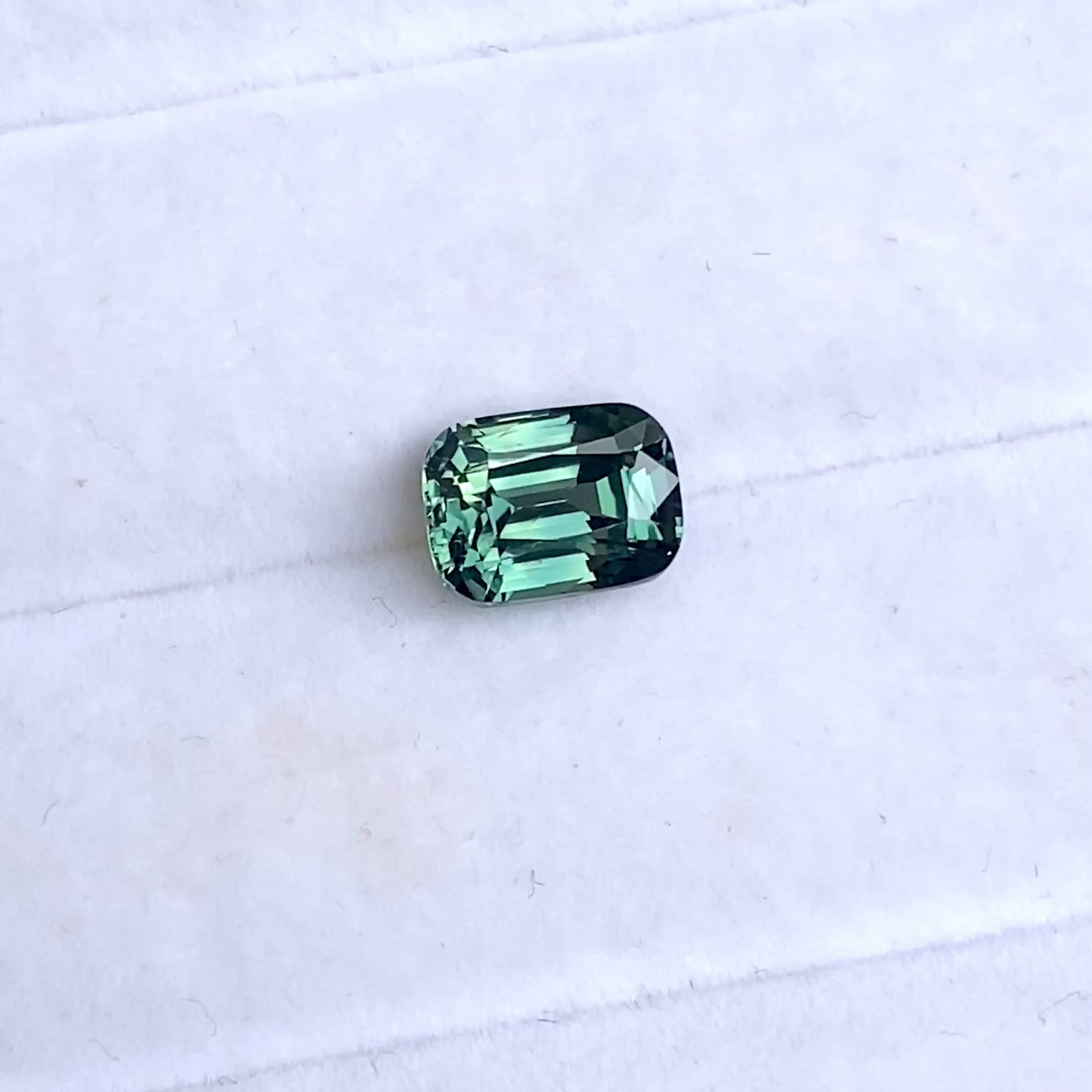 3.03 ct Green Sapphire Cushion Shape Natural Unheated Gems