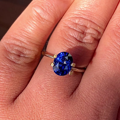 3.07 ct Blue Sapphire Oval Natural Heated GIA Certified Gems