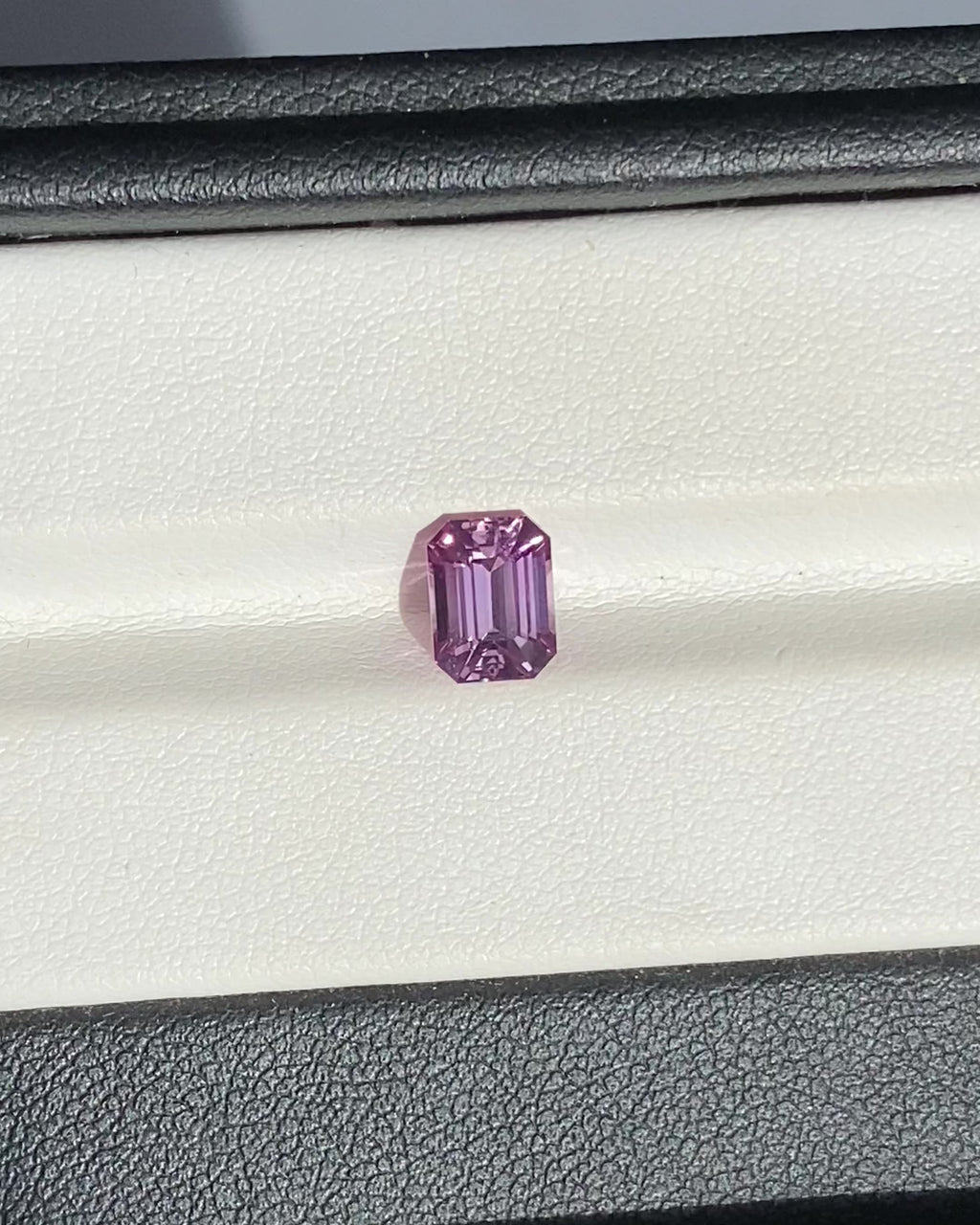 1.64 ct Orangish Pink Emerald Cut Ceylon Sapphire Unheated Gemstone