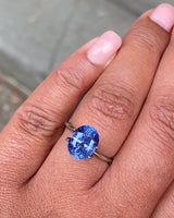 5.16 ct Cornflower Blue Oval Ceylon Sapphire Unheated GIA Certified