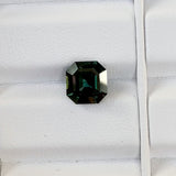 3.31 ct Teal Sapphire Square Emerald Cut Natural Heated