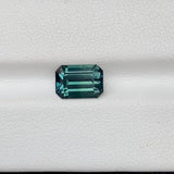 2.65 ct Bluish Green Sapphire Emerald Cut Heated Madagascar