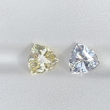 3.58 ctw Ceylon Yellow - White Sapphire Pair Trillion Cut Heated