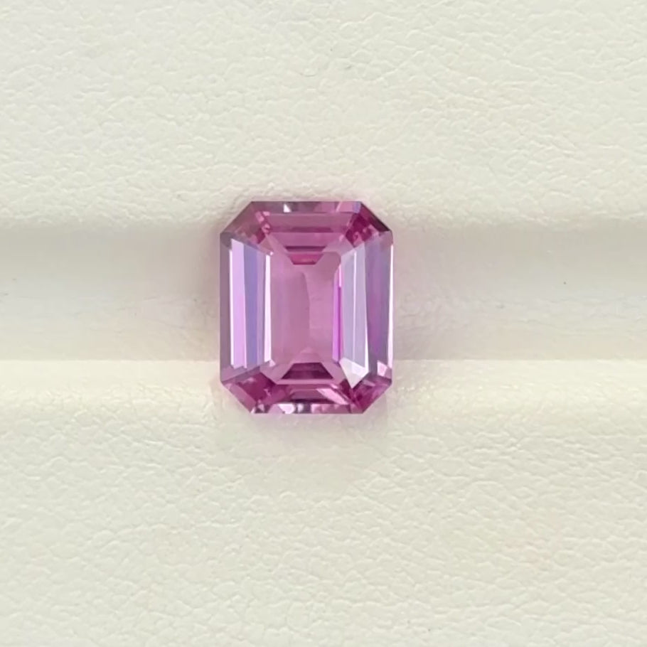 2.55 ct Dusky Pink Sapphire Emerald Cut Natural GIA Certified Unheated