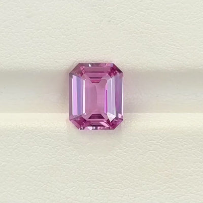 2.55 ct Dusky Pink Sapphire Emerald Cut Natural GIA Certified Unheated