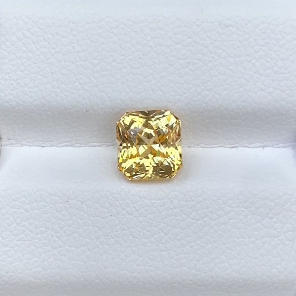 2.10 ct Yellow Sapphire Radiant Cut Natural Unheated
