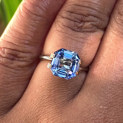 3.74 ct Blue Sapphire Square Emerald Cut Natural Unheated Gems