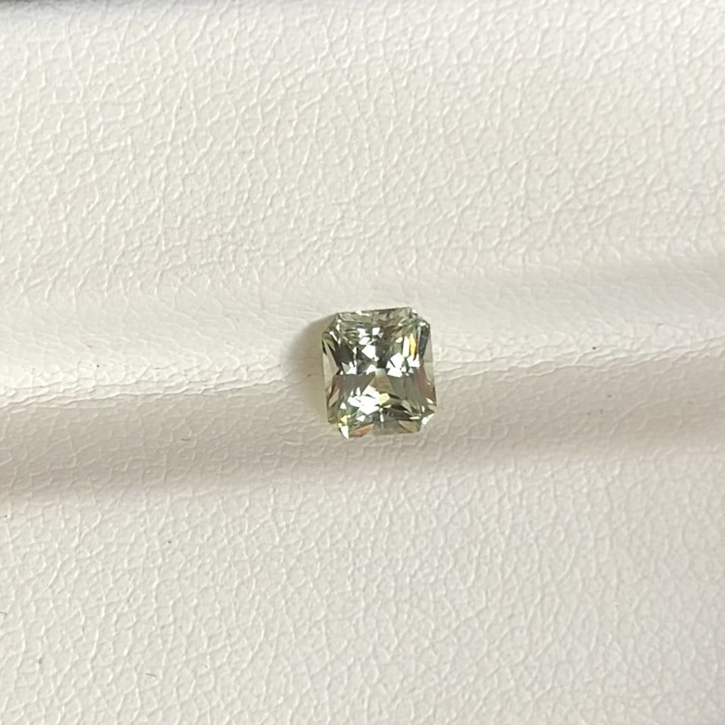 0.68 ct Yellowish Green Radiant Cut Madagascar Sapphire Unheated