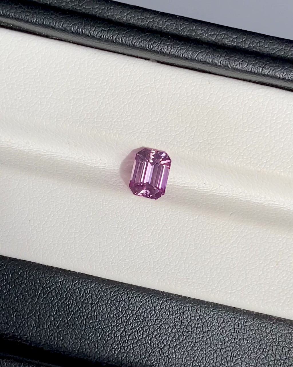 1.64 ct Orangish Pink Emerald Cut Ceylon Sapphire Unheated Gemstone