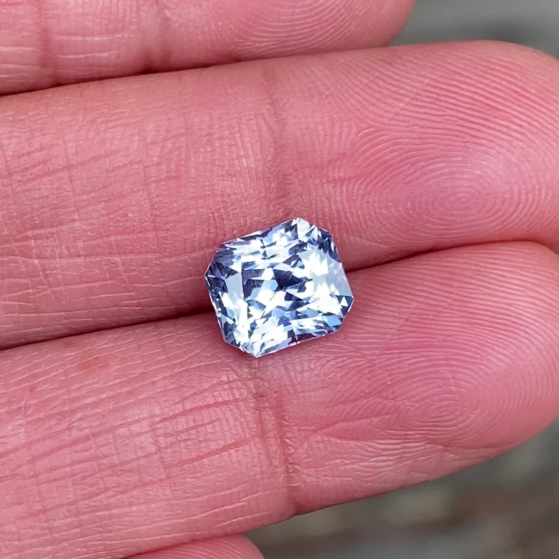 3.26 ct Vivid Sky Blue Sapphire Radiant Cut Natural Unheated
