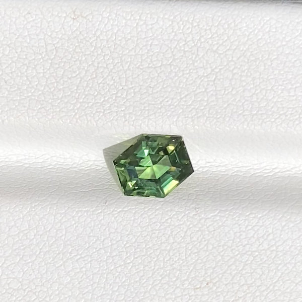 1.78 ct Madagascar Green Sapphire Hexagon Cut Natural Unheated