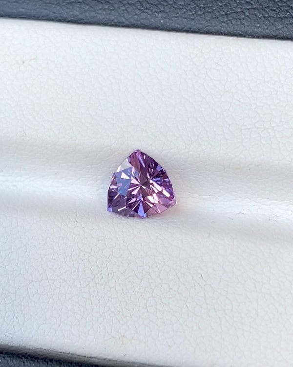 1.55 ct Orangish Violet Sapphire Trillion Natural Unheated Sri Lanka