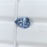 3.23 ct Light Steel Blue Sapphire Pear Natural Unheated