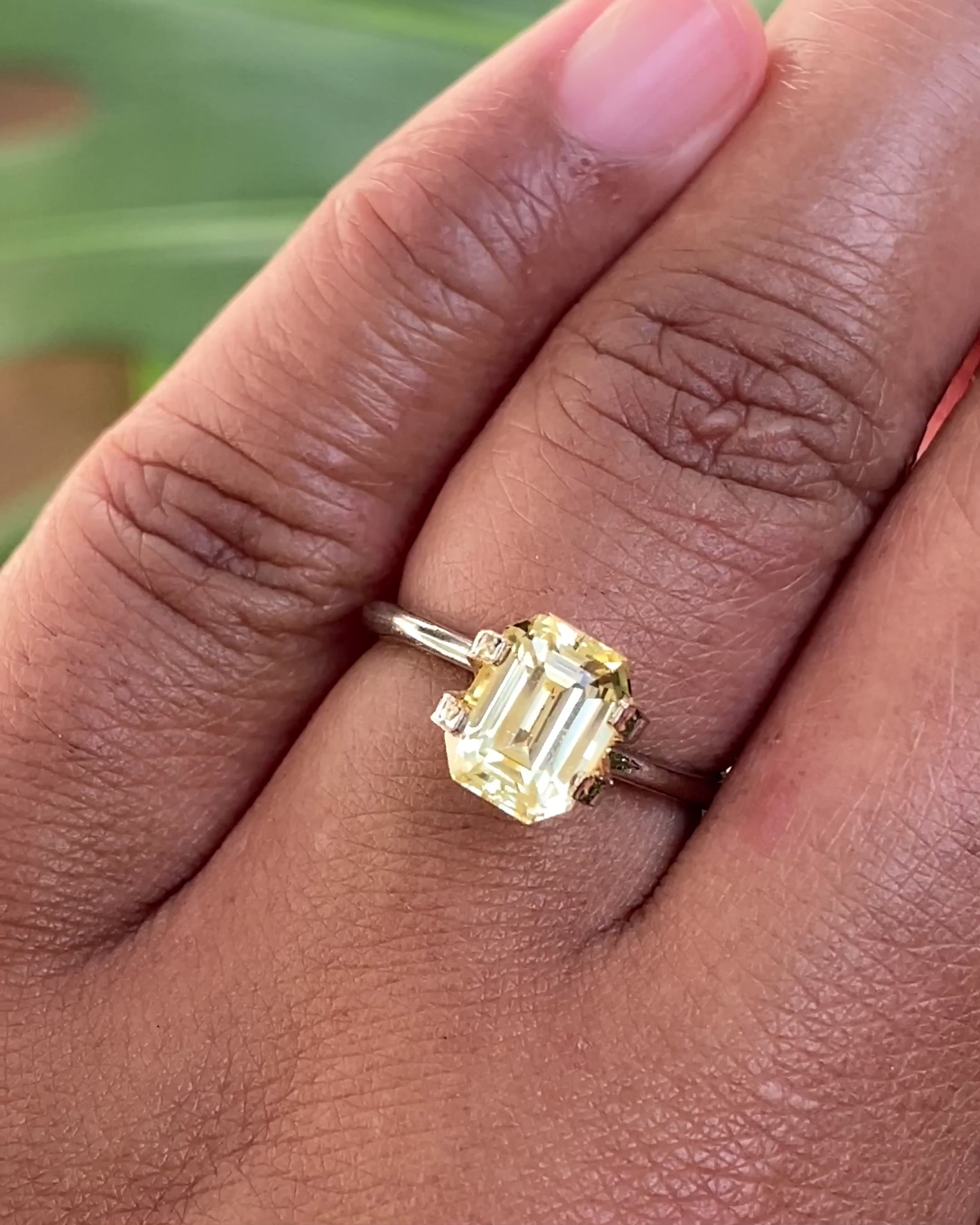 2.52 ct Canary Yellow Sapphire Emerald Cut Natural Unheated