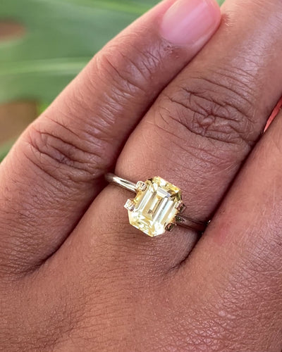 2.52 ct Canary Yellow Sapphire Emerald Cut Natural Unheated