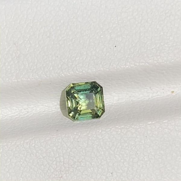 1.21 ct Yellow Green Sapphire Square Cut Natural Unheated