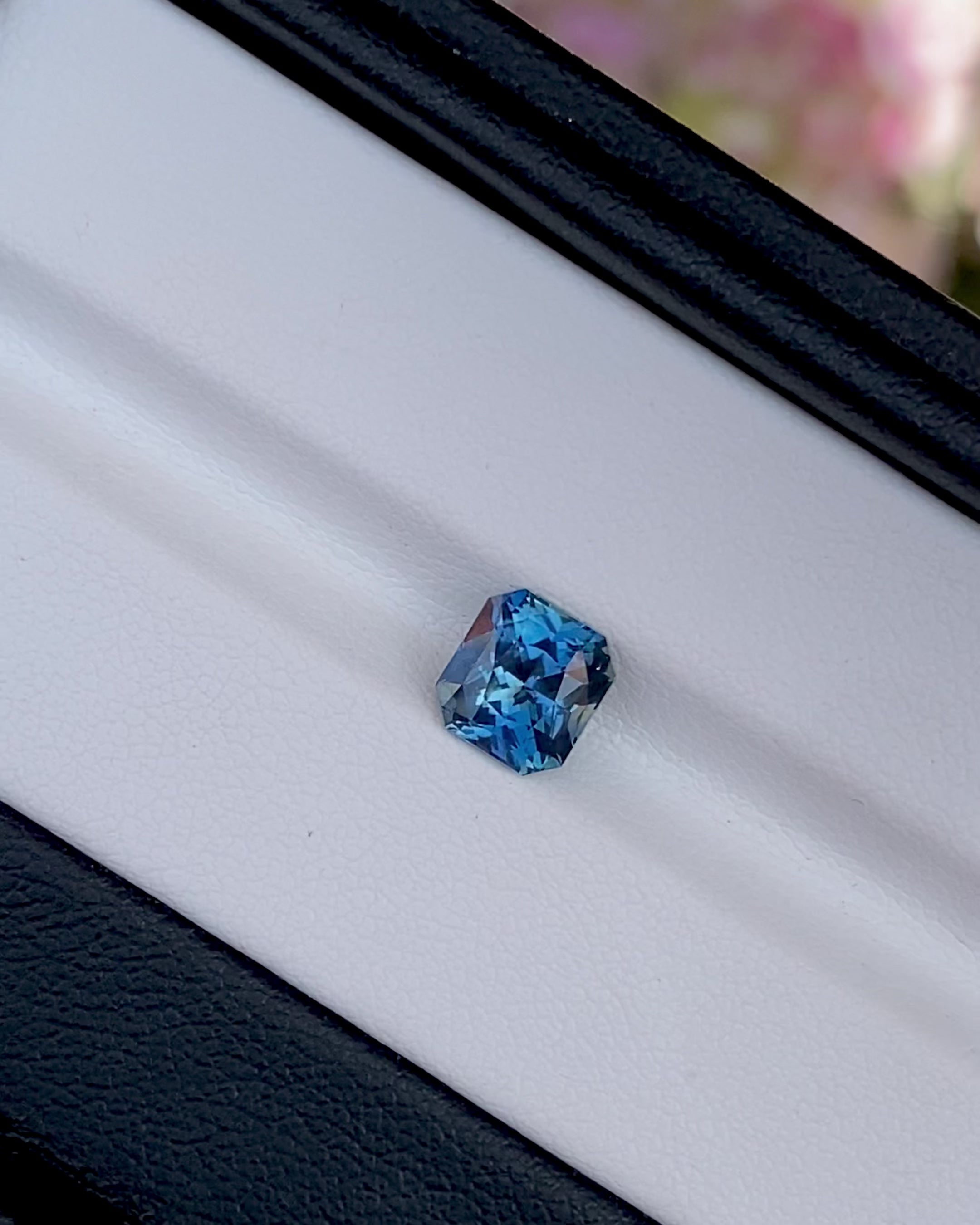 teal natural sapphire in radiant cut video
