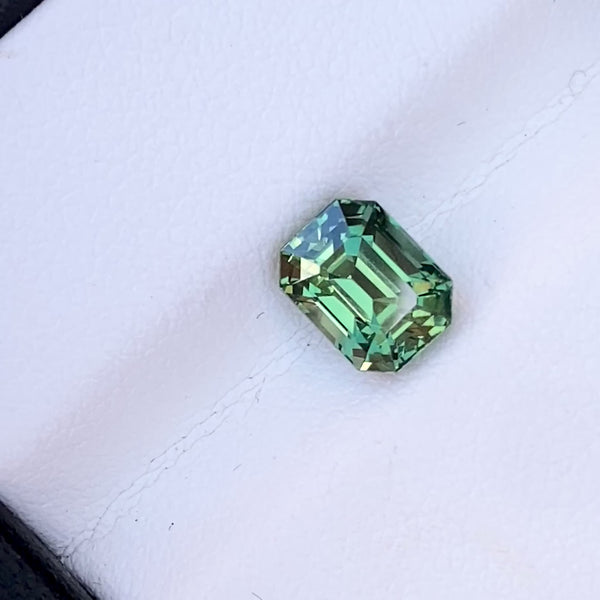 2.06 ct Green Sapphire Emerald Cut Natural Unheated
