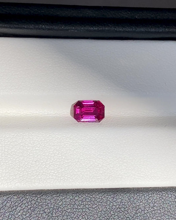 1.17 ct Emerald Cut Mozambique Ruby Unheated GIA Gemstone