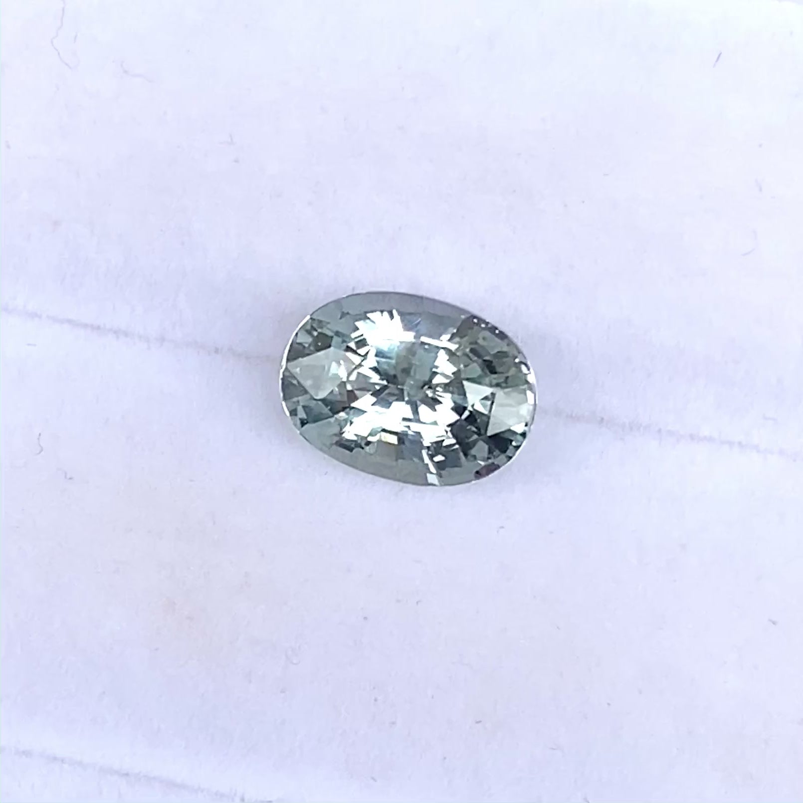 2.66 ct Light Green Sapphire Oval Shape Natural Unheated