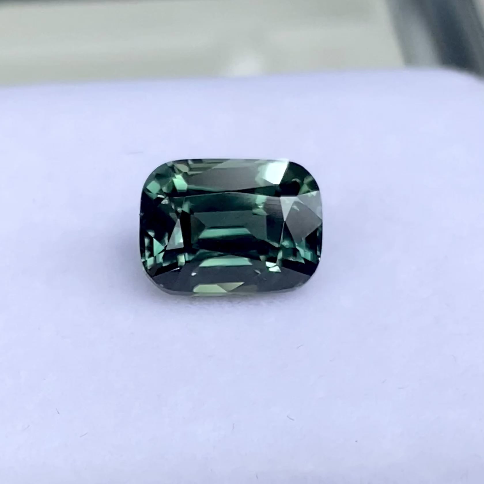 3.03 ct Green Sapphire Cushion Shape Natural Unheated Gems