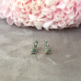 STARLET Green Sapphire Stud Earrings 18k Yellow Gold
