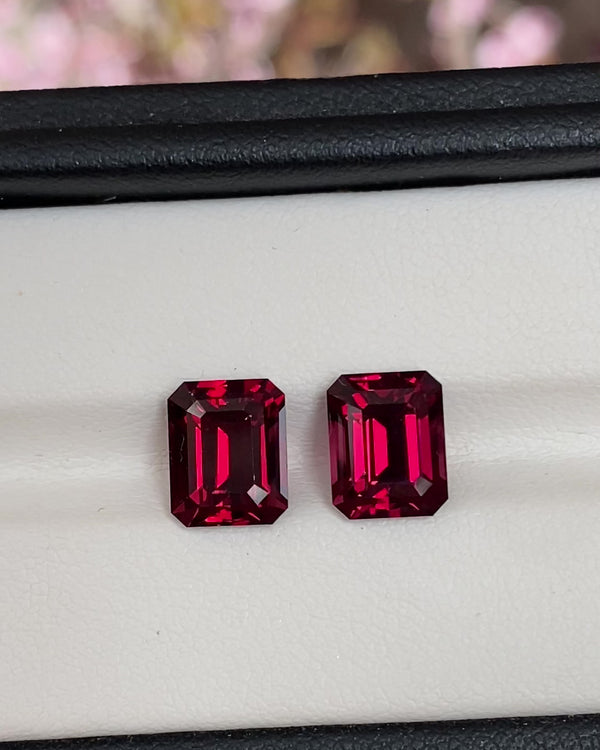 7.01 ctw Purplish Red Emerald Cut Ceylon Garnet Gem
