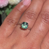 2.66 ct Green Sapphire Cushion Natural Unheated Madagascar