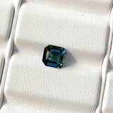 2.15 ct Teal Sapphire Emerald Cut Natural Heated